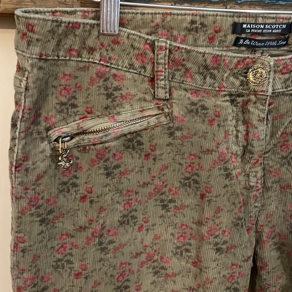 Maison Scotch Floral Print Corduroy Pants Size 31 - Picture 7 of 16